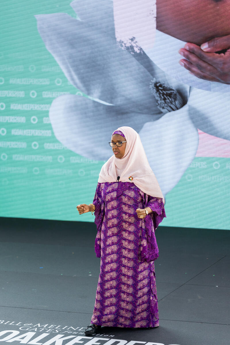 Dr. Hadiza Shehu Galadanci attends Goalkeepers 2023. ©Gates Archive/Kevin Hagen