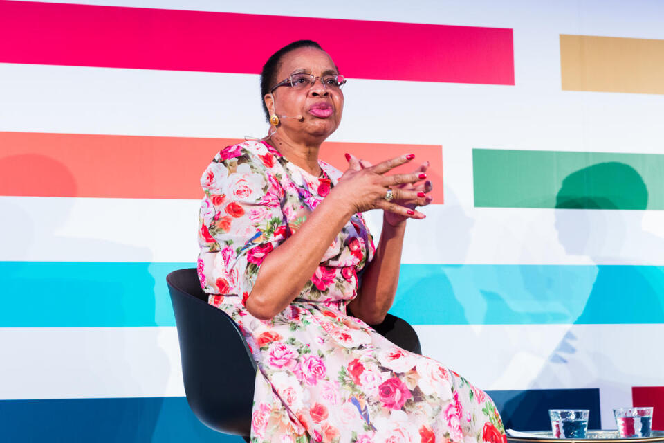 Graca Machel speaks during the 2018 Goalkeepers event in Johannesburg, South Africa. ©Gates Archive/Ilan Godfrey