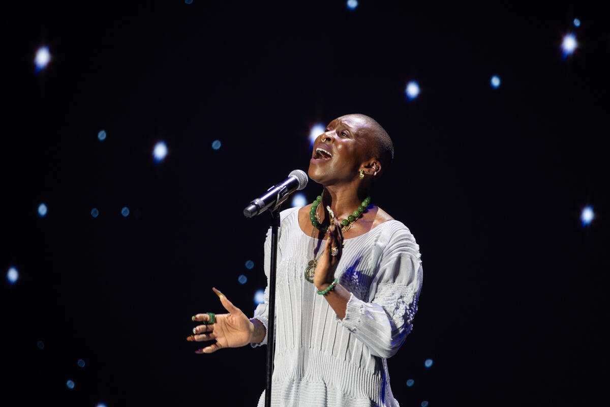Cynthia Erivo performs during Goalkeepers 2023. ©Gates Archive/Kevin Hagen