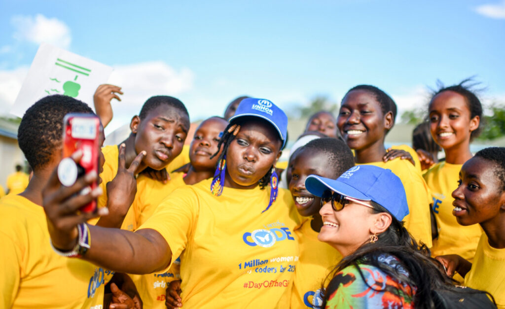 Celebration of 2019 October Day of the Girl in Kakuma Refugees Camp in Kenya with Refugee Girls.